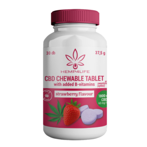 Hemp4Life rágótabletta (epres) 30db 1800mg CBD (60mg/db)